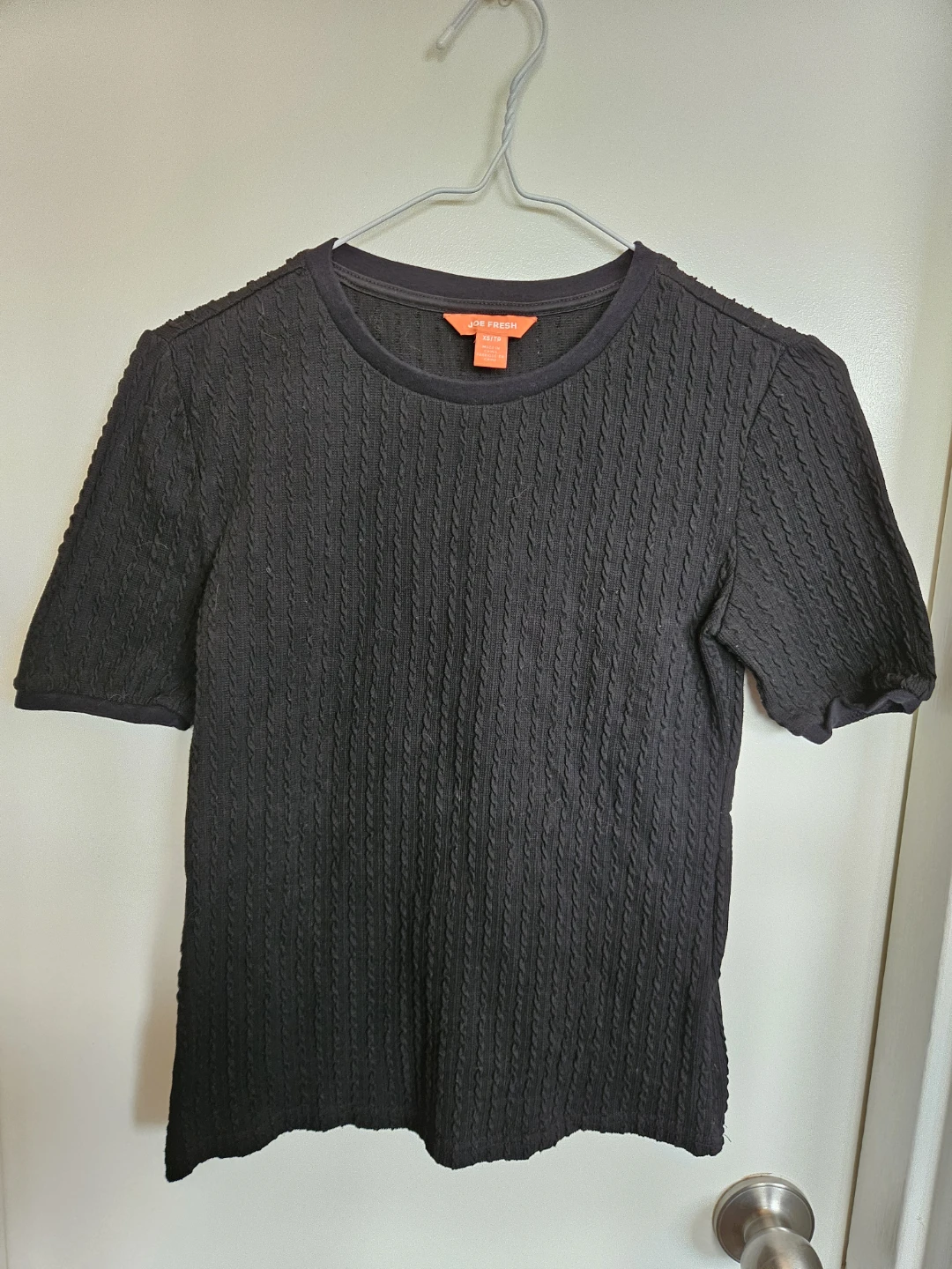 Joe Fresh Black Textured Knit Top
