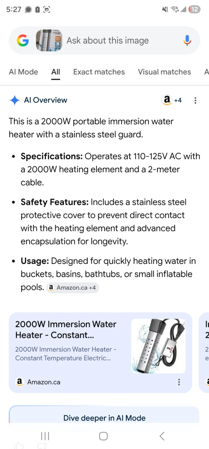 Immersion Water Heater 2000W - photo 4