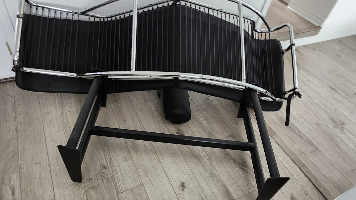 Black Chaise Lounge Chair with Chrome Frame - photo 3