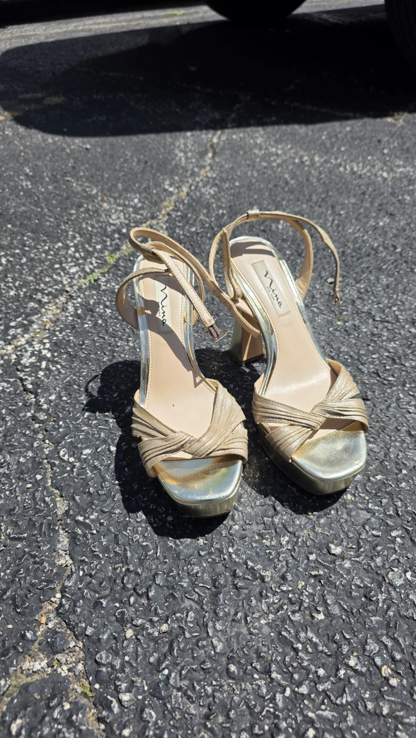 Nina Women's Gold Platform Heels