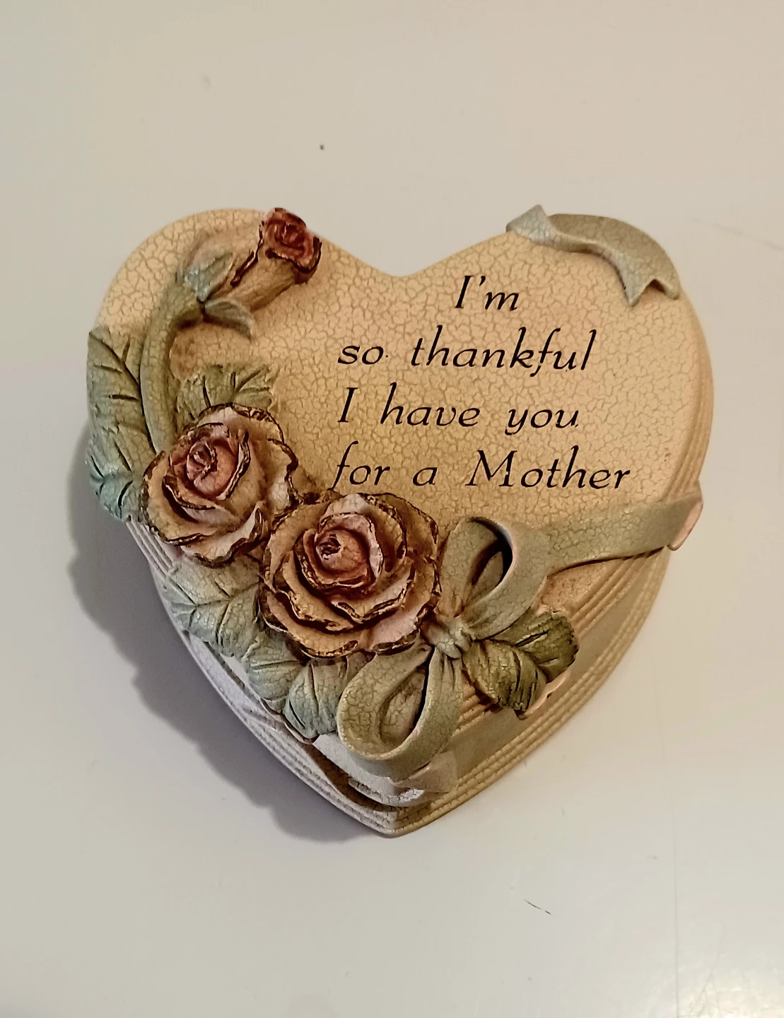Fancy Laced Sculpted Roses Trinket Box