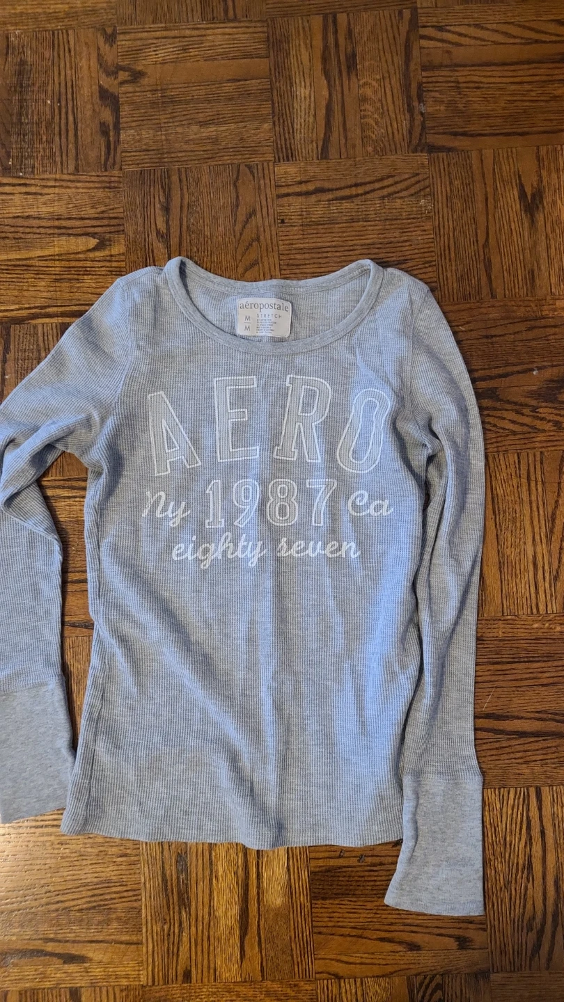 Aeropostale Grey Long Sleeve Thermal Shirt