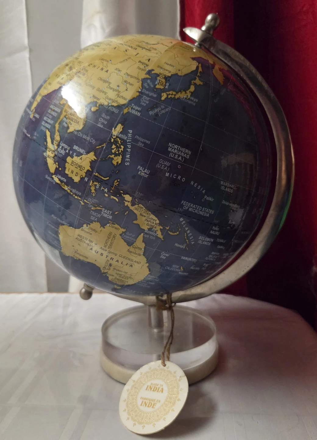 Blue Desk Globe with Stand