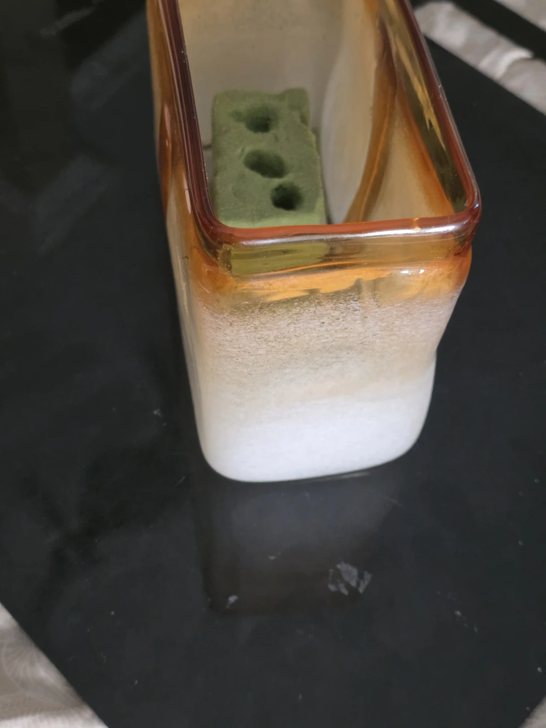 Orange and White Swirl Glass Vase - photo 5