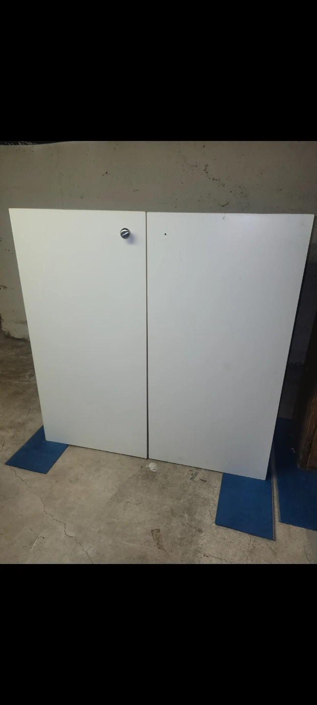White two-door cabinet