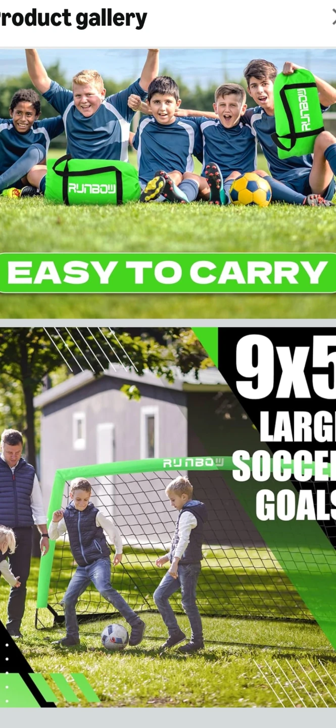 RUNBOW Portable Soccer Goal Net 9x5 - photo 4