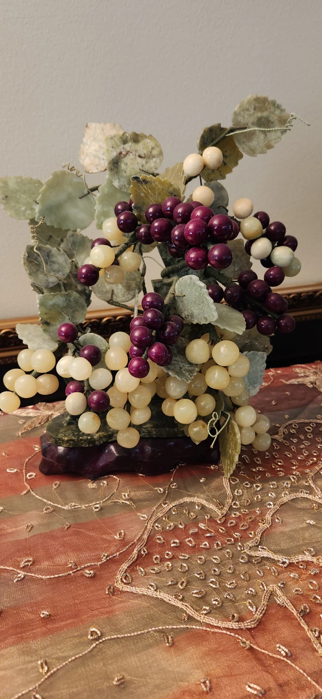 Jade Grapes Sculpture