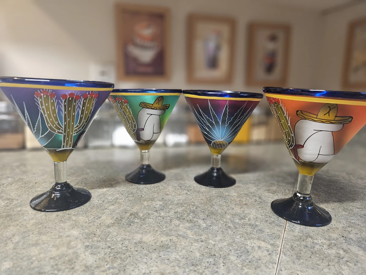 Set of 4 Hand-Margarita Glasses from Mexico - photo 3