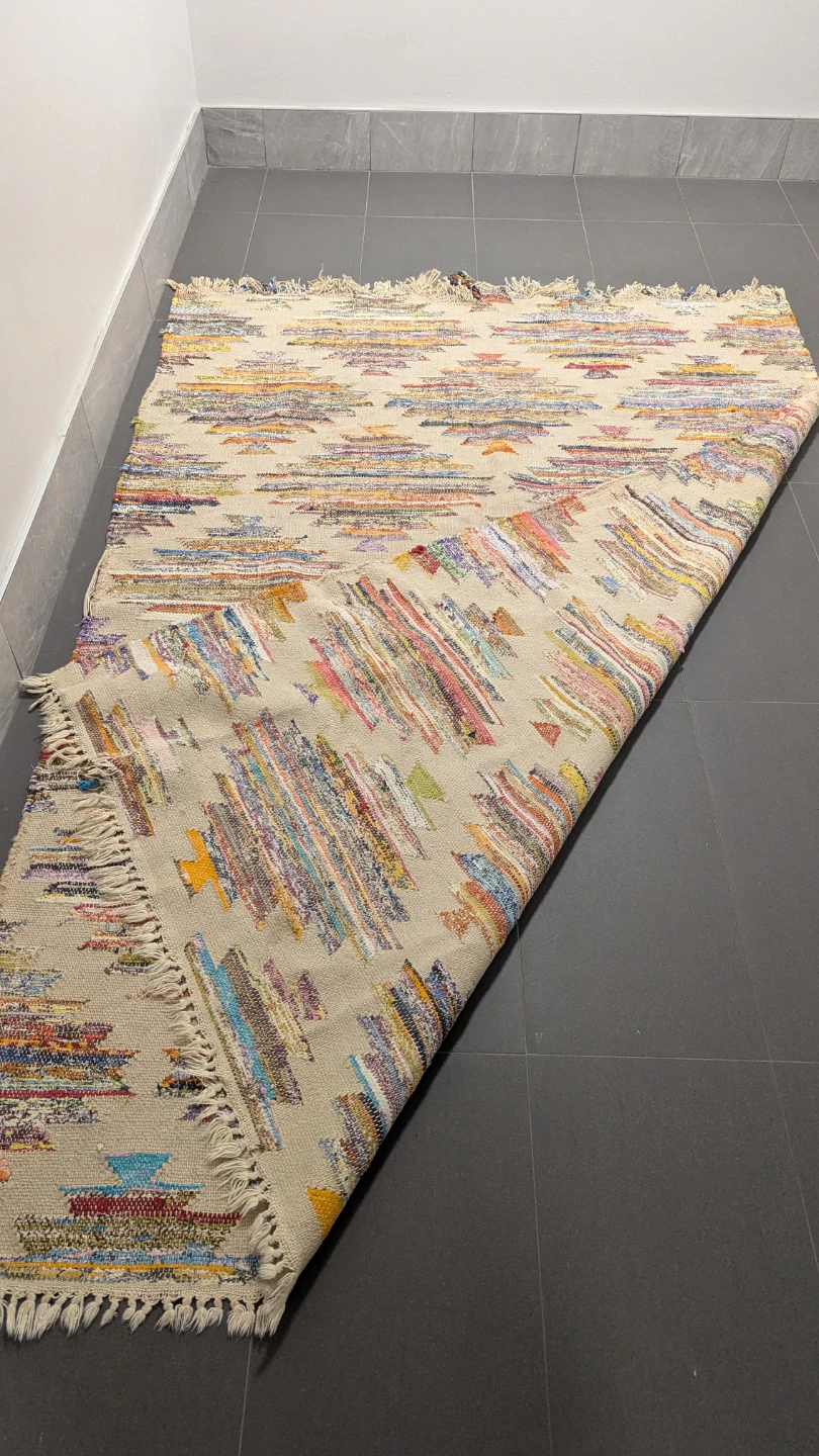 90x58" Handmade Bedroom Balcony Flatweave Area Rug Carpet Modern - photo 3