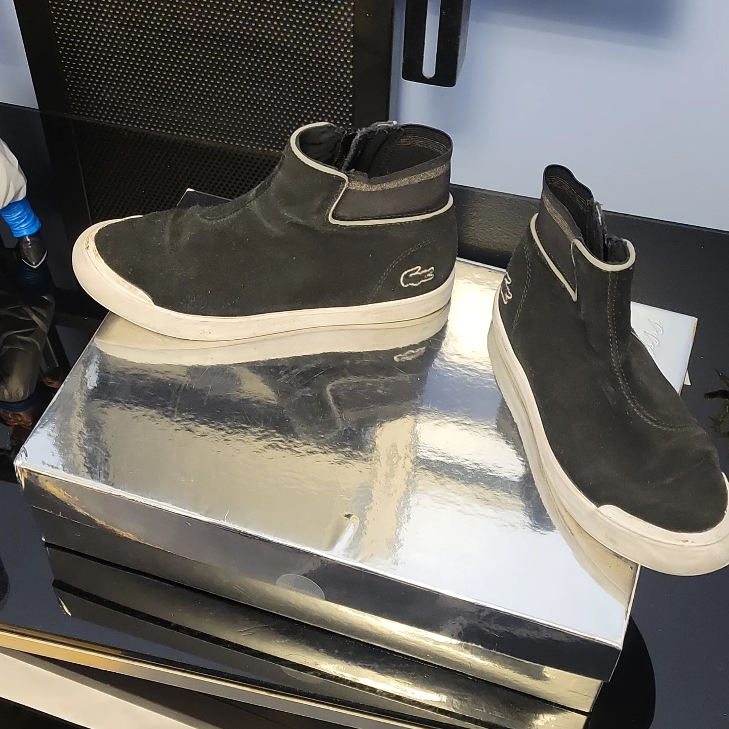 Lacoste Black Suede High Top Sneakers with Zipper - photo 5