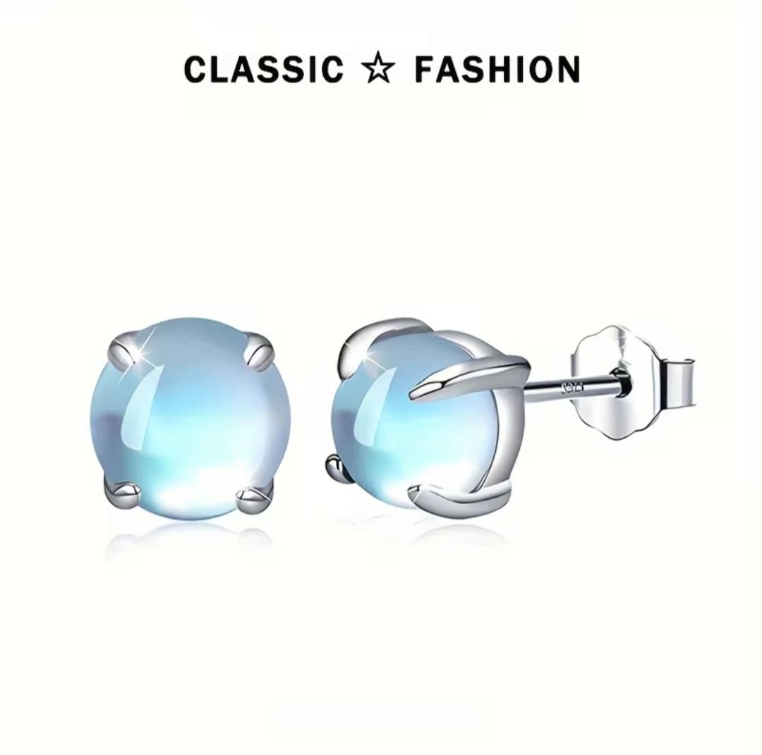 Classic Fashion Moonstone Stud Earrings.*Brand New* - photo 5