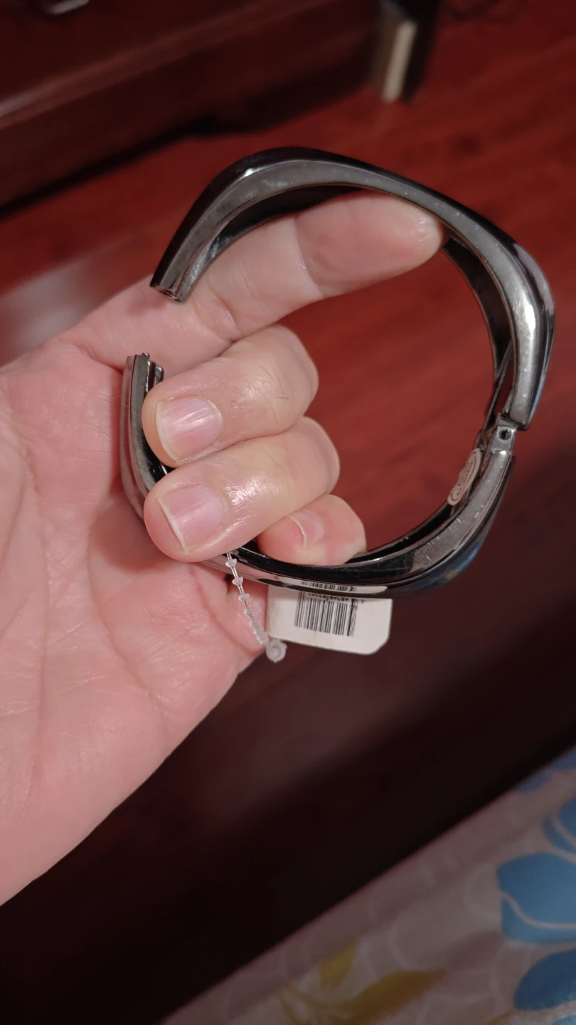 Brushed Gunmetal Grey Metal Bangle Bracelet - photo 4