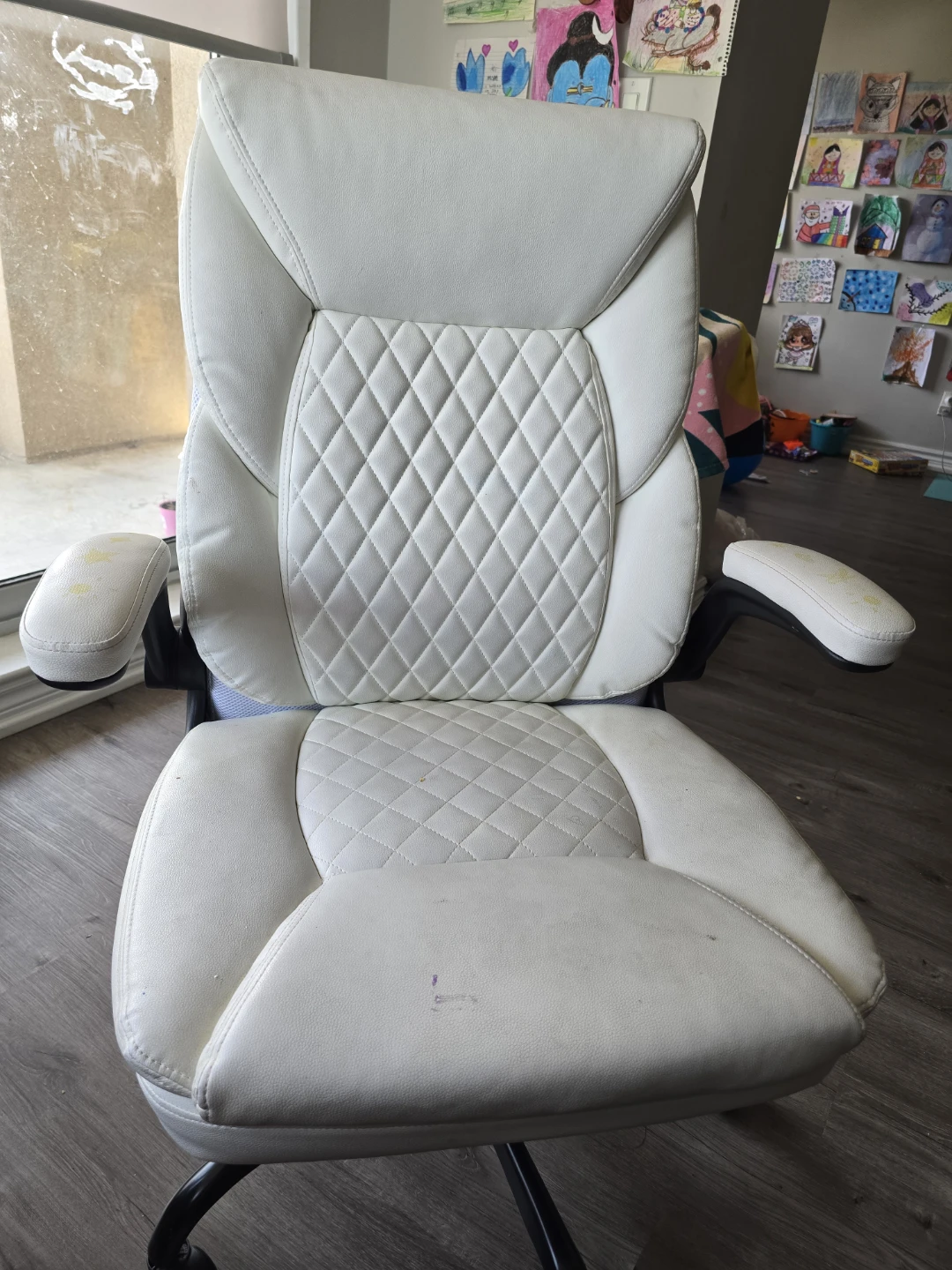 White Faux Leather Ergonomic Office Chair