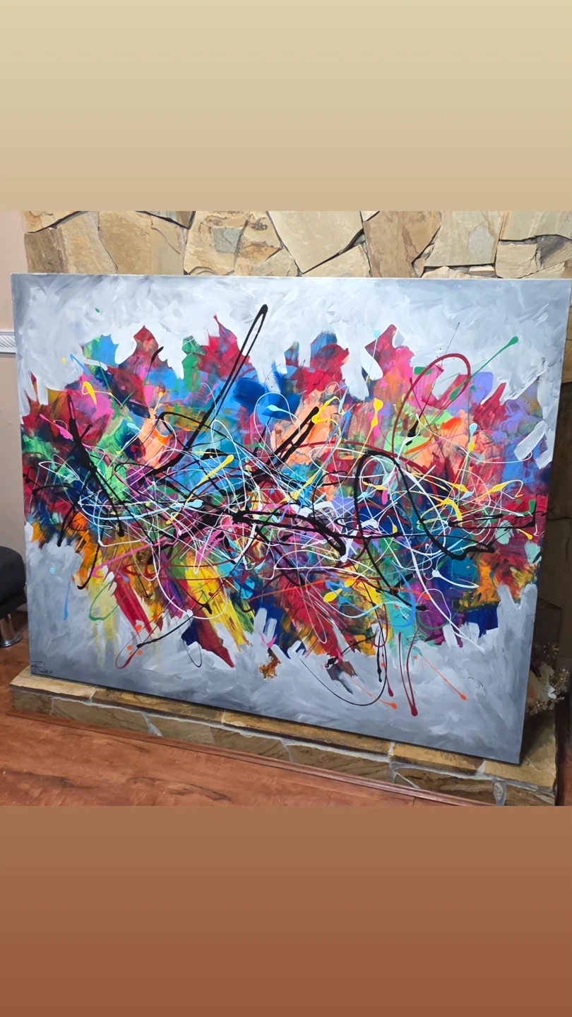 Huge original hand-painted painting by local artist Abstract - photo 2