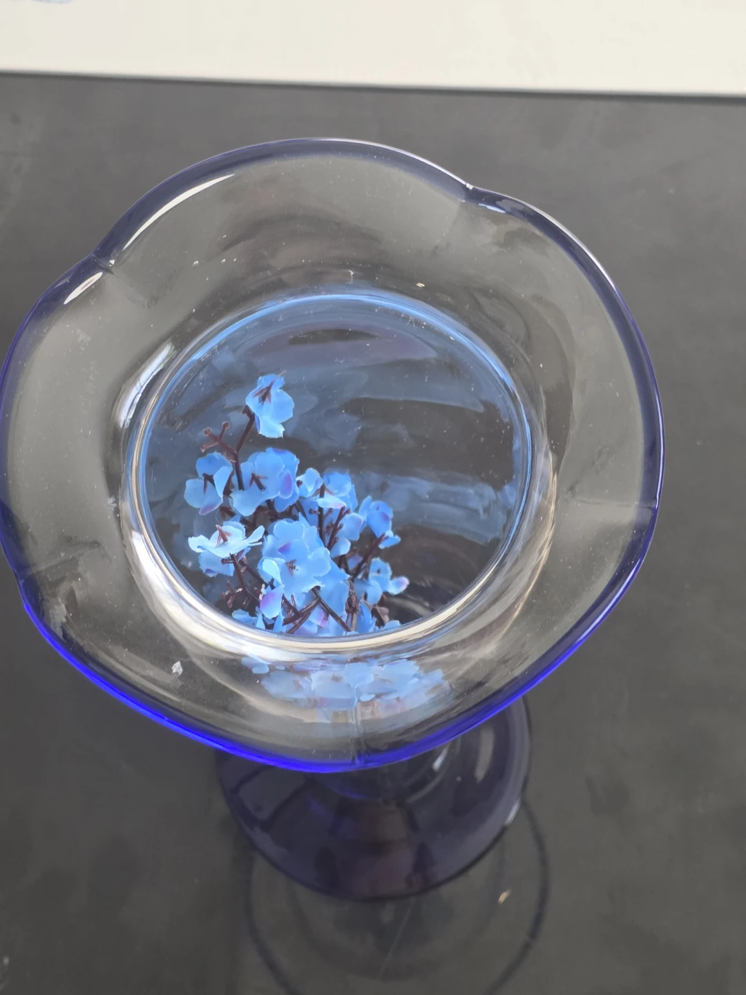 Glass Vase with Blue Floral Accent - photo 2