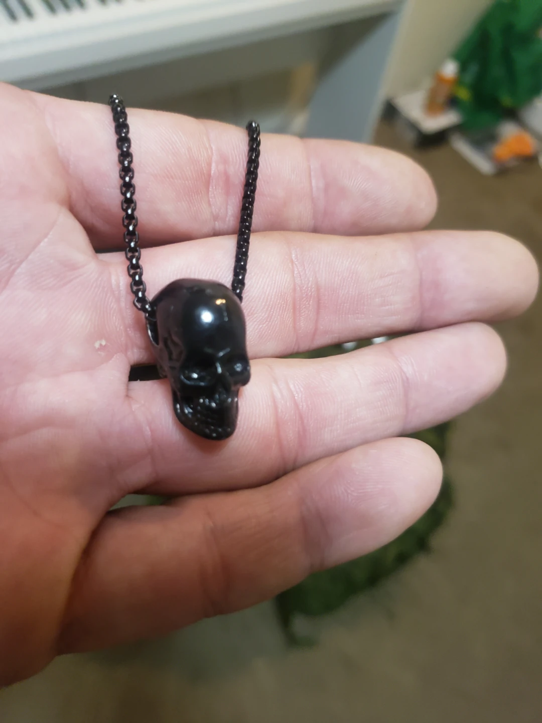 Black Skull Pendant Necklace