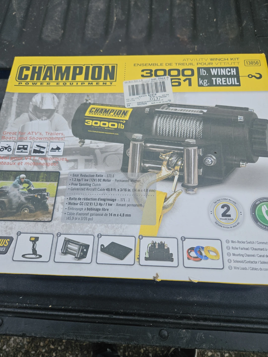 Champion 3000 lb. ATV/UTV Winch Kit