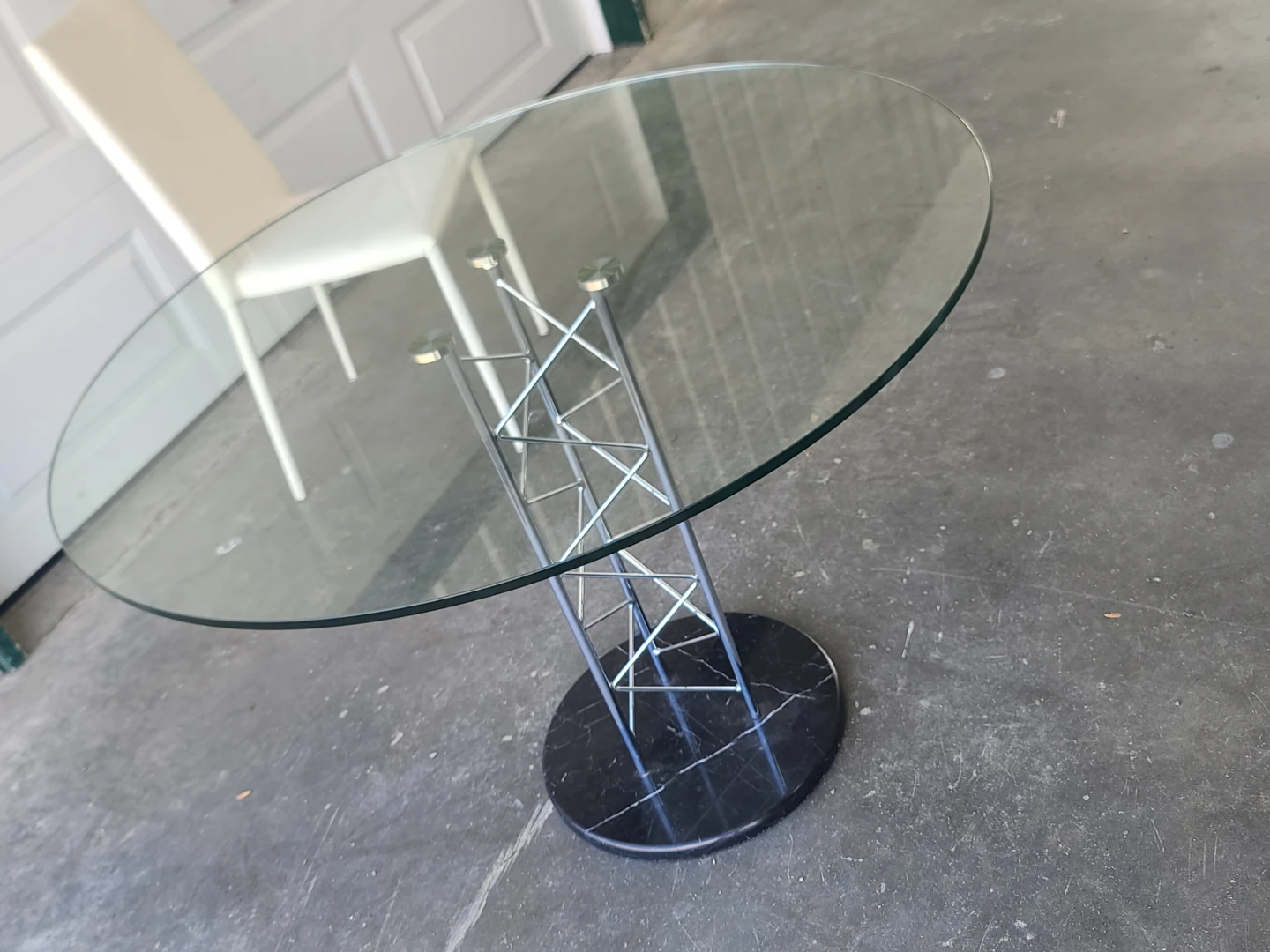 Glass Top Dining Table with Metal Base - photo 5