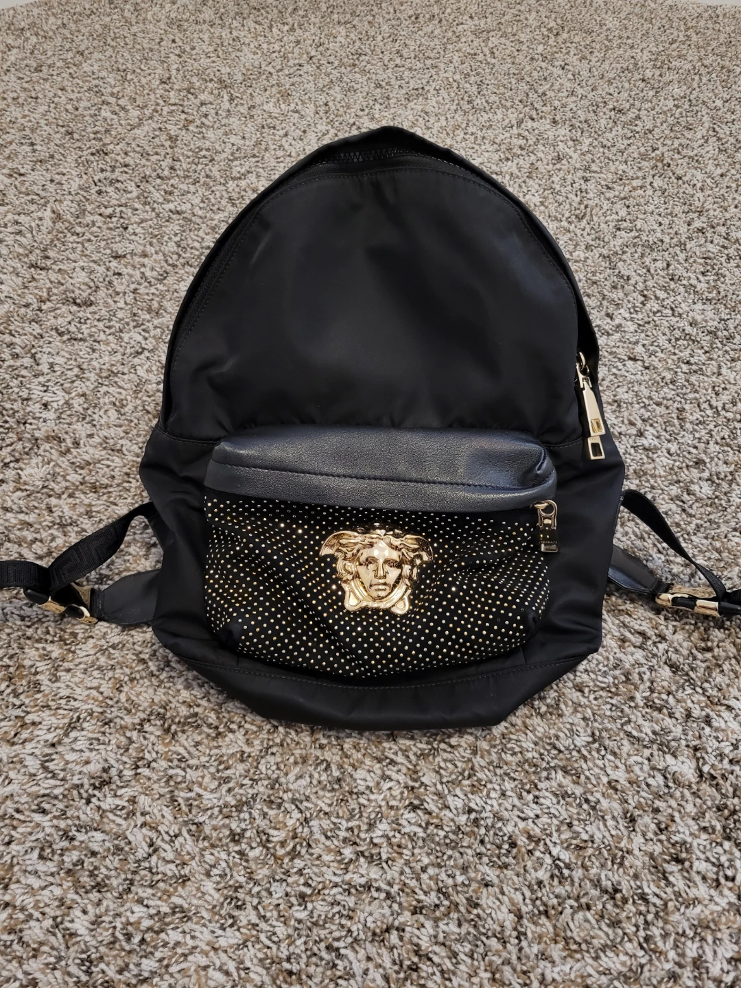 Versace Studded Black Backpack