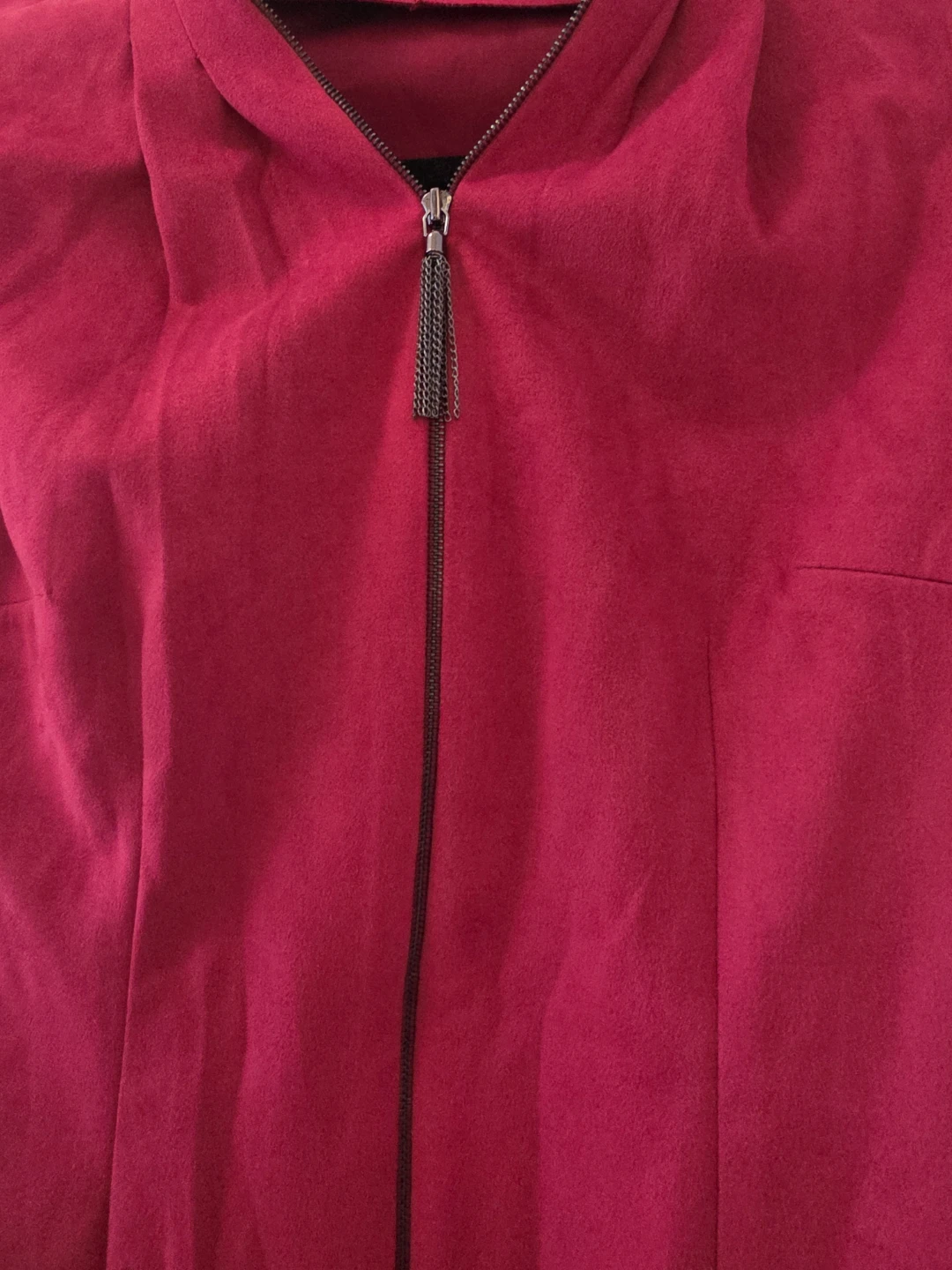 T Tahari Red Zipper velvet Dress