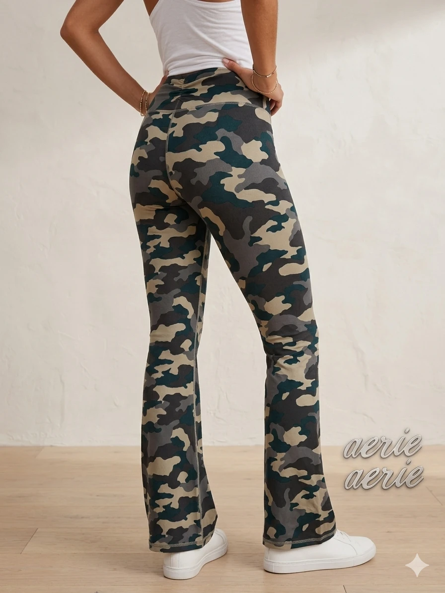 Aerie Camo Flare Pants