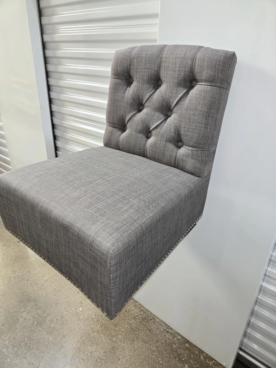 2 Madison Park Serena Tufted Armless Accent Chair - Solid Steele - photo 4