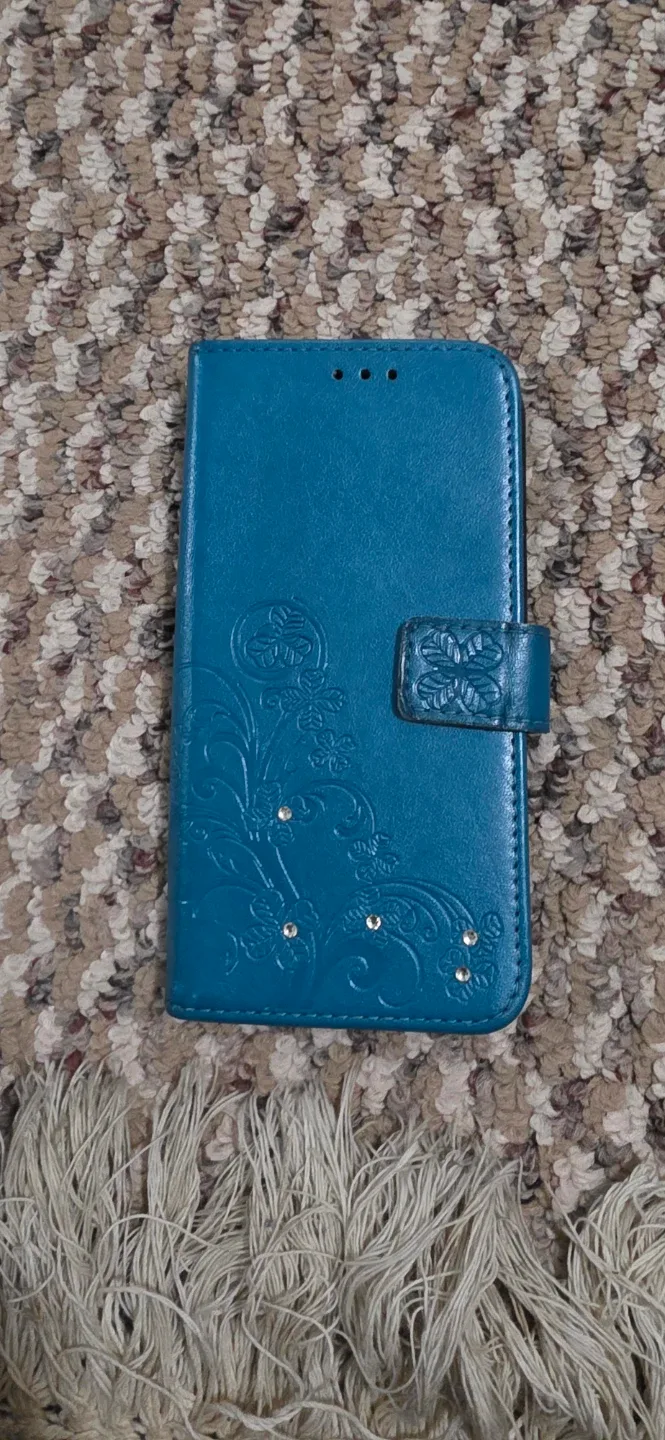 Teal Faux Leather Wallet Phone Case