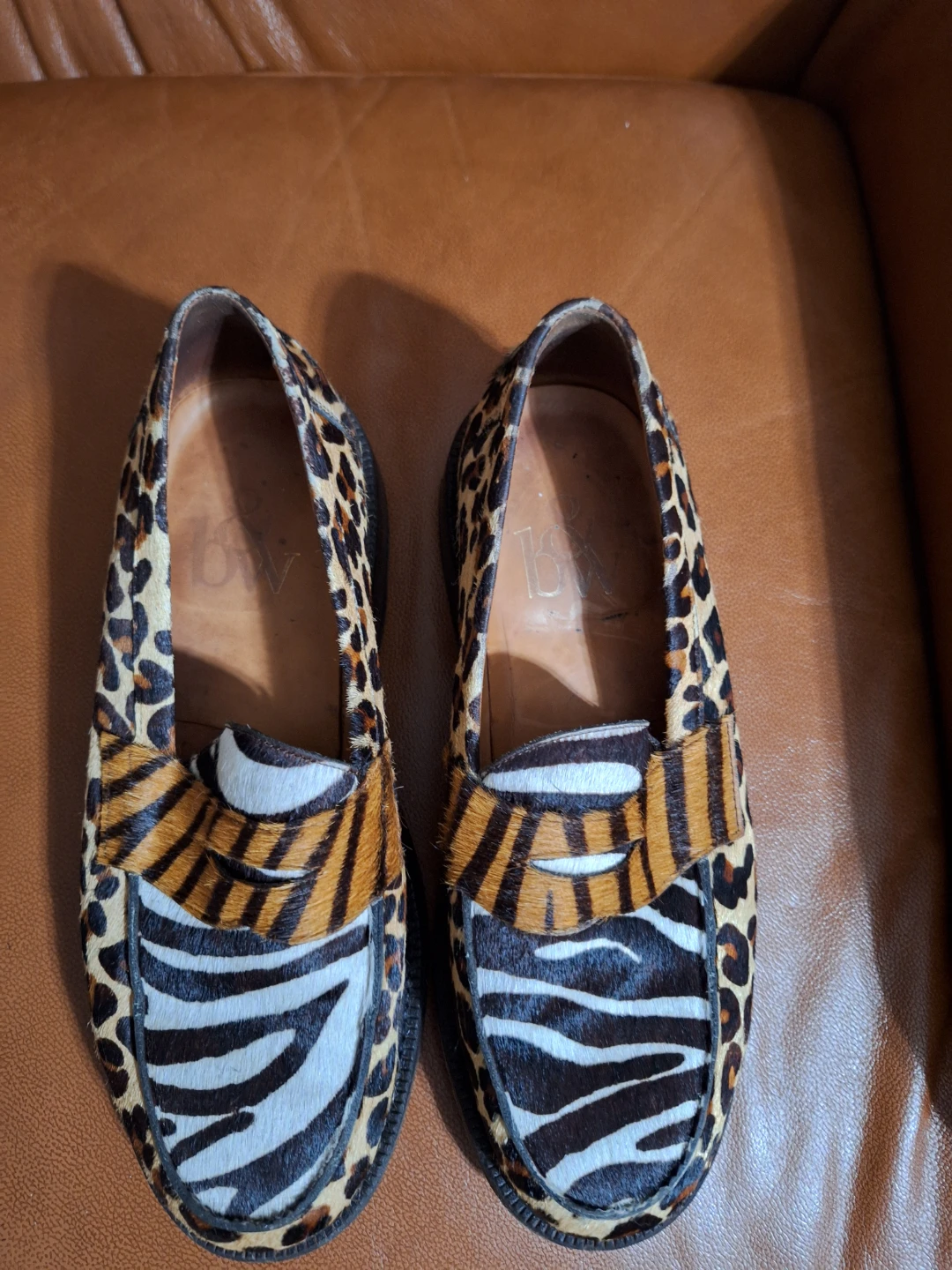 MIA Shoes Women's Loafers Size 8.5 Animal Print Calf Hair