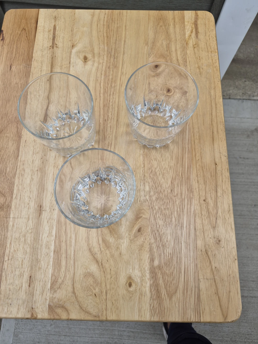Set of 3 Clear Glass Tumblers