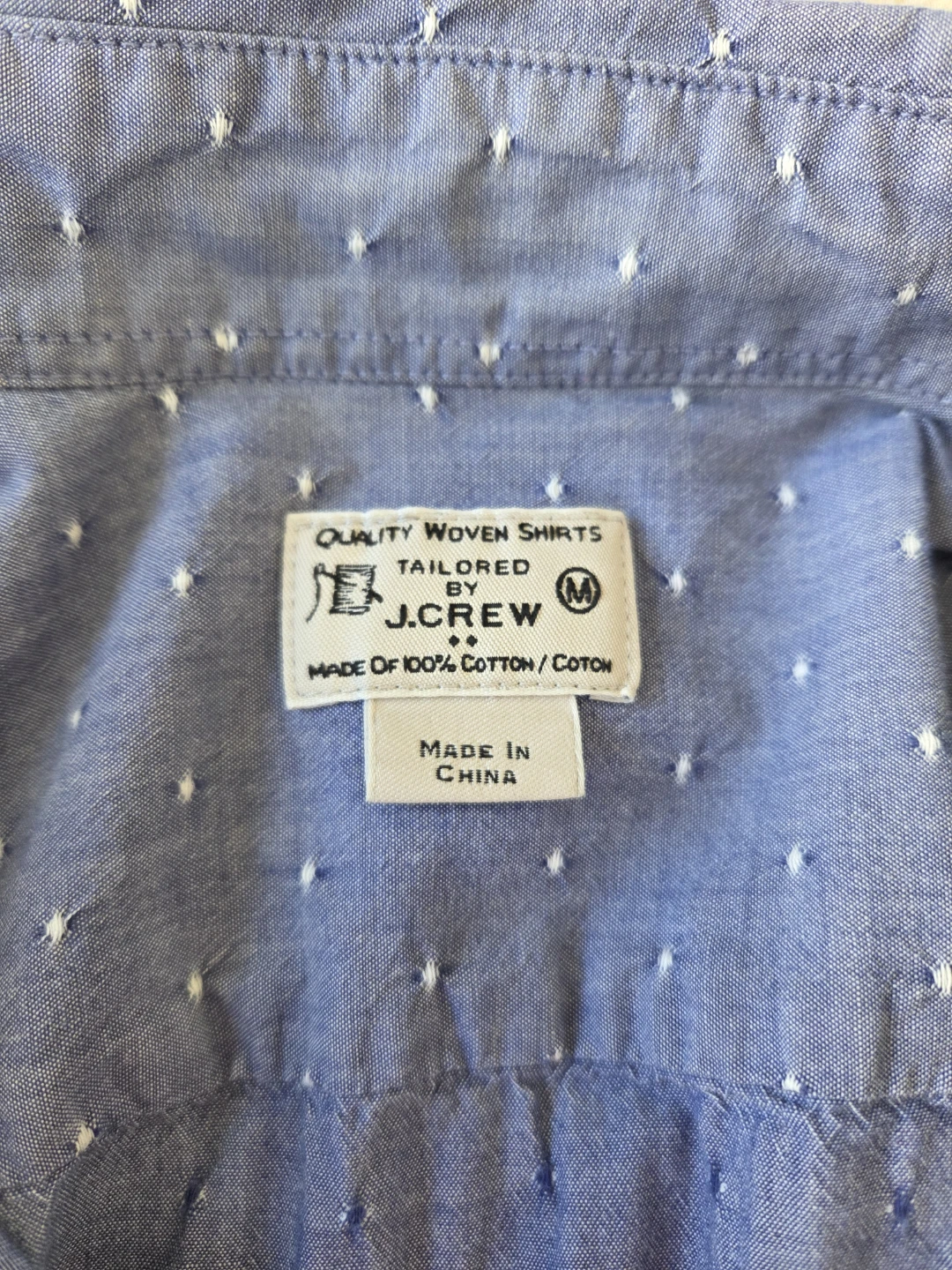 J. Crew Men's Blue Dotted Button-Down Shirt - photo 3