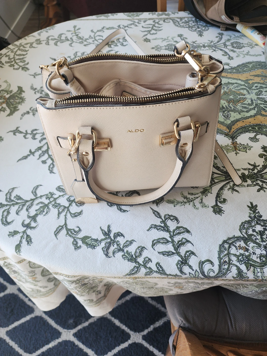 ALDO Cream Satchel Handbag