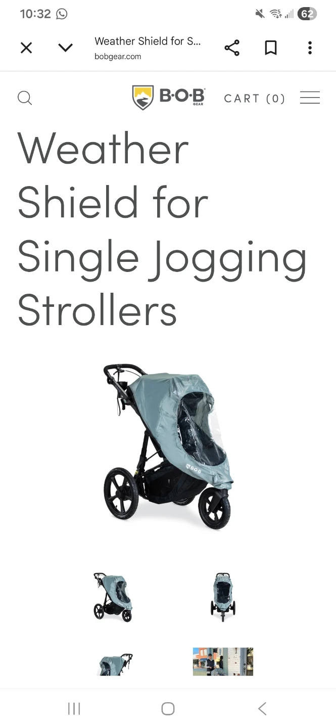 B.O.B. Weather Shield for Single Jogging Strollers