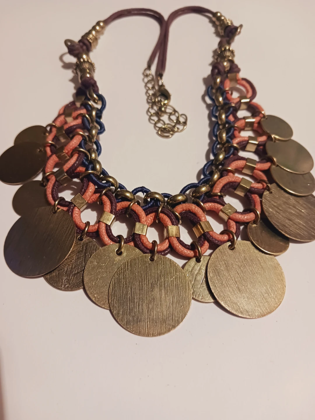 Boho Statement Necklace with Coin Charms