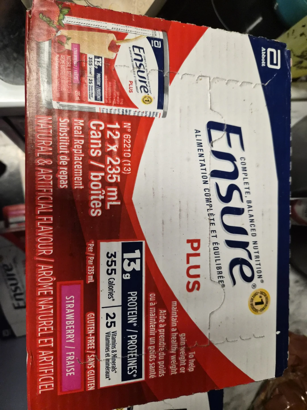 Ensure Plus Strawberry Meal Replacement Drink - 12 x 235 mL Cans