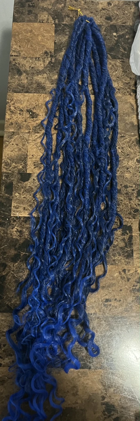 Blue Faux Locs Crochet Hair Extensions  30 inches