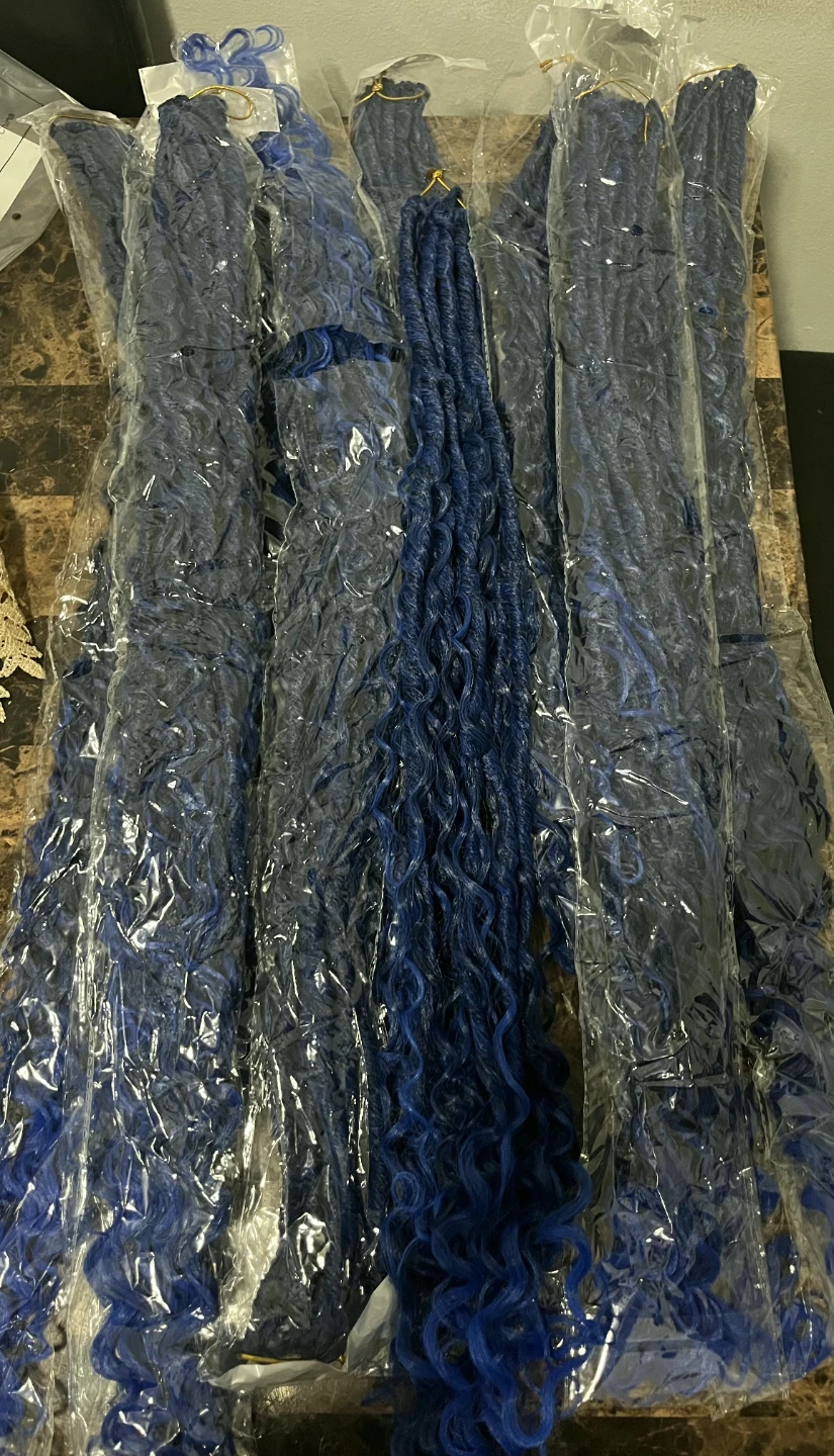 Blue Faux Locs Crochet Hair Extensions  30 inches - photo 2