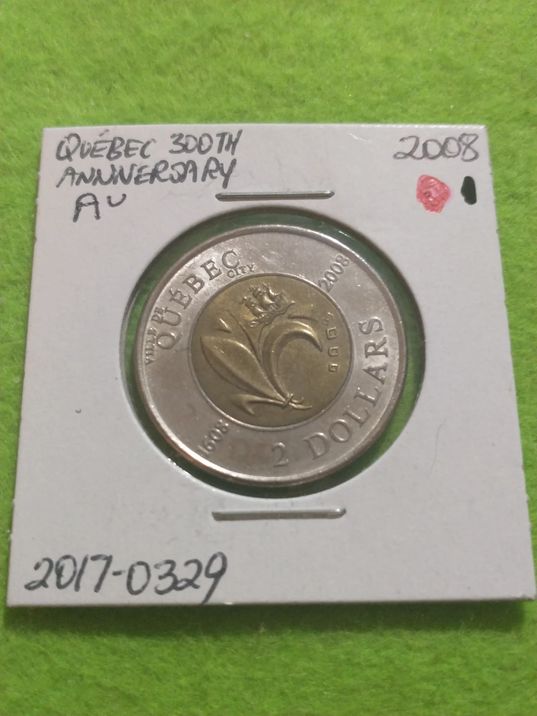 Nice 2008 Canada AU Quebec 300th Anniversary Toonie - photo 2
