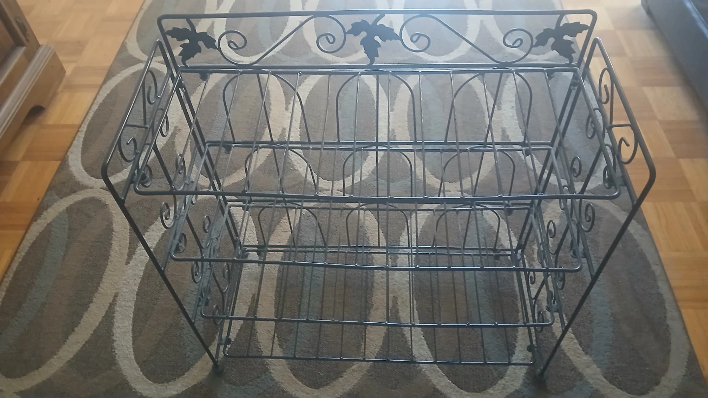 Wrought Iron Tiered Wire Shelf Rack