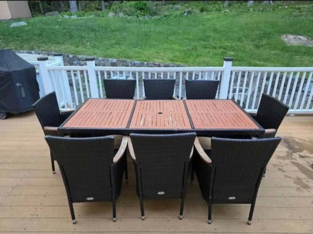 Wicker Outdoor Dining Set with 8 Chairs - photo 3