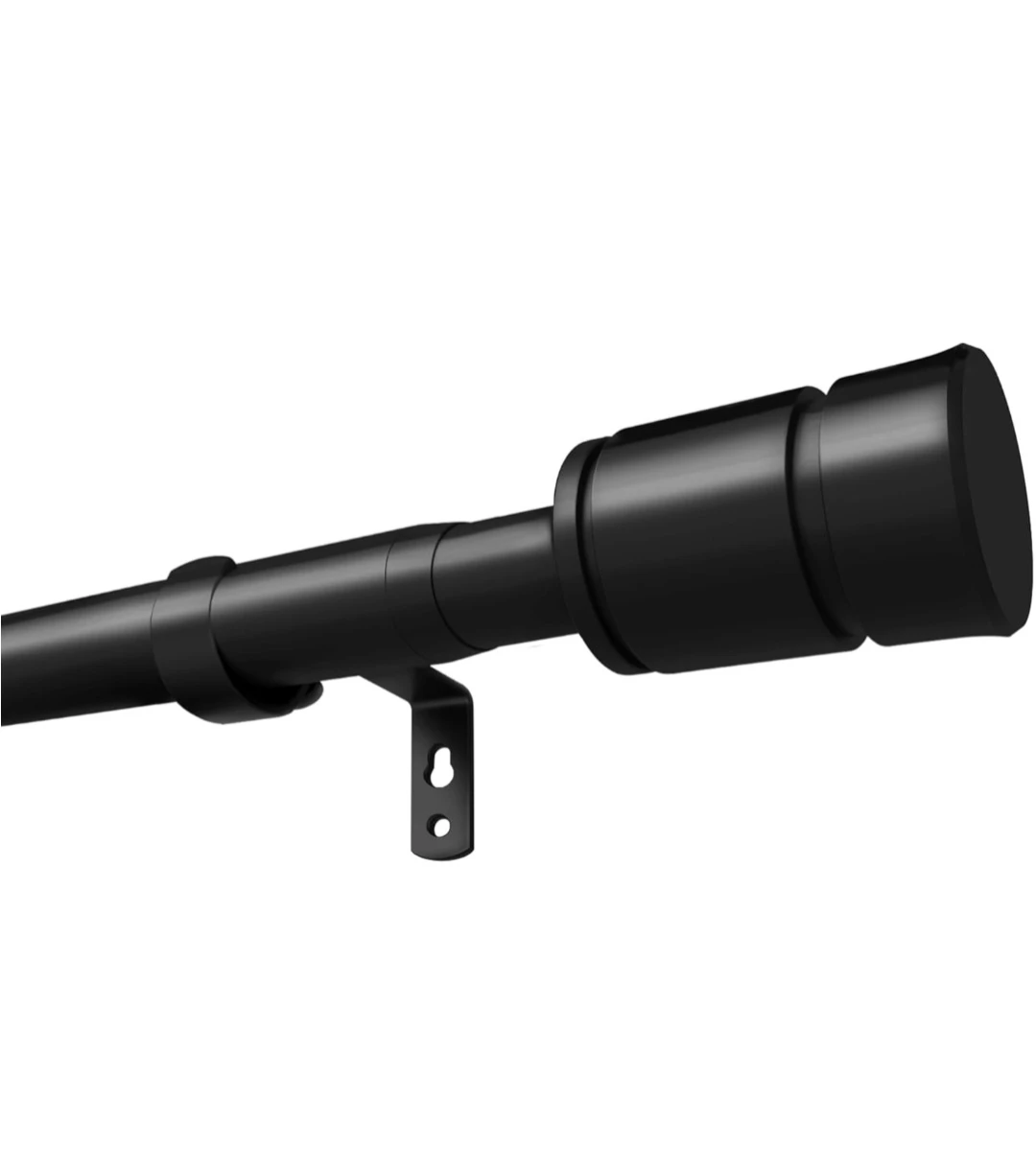 Matte Black Telescoping Curtain Rod 28"-90" Adjustable