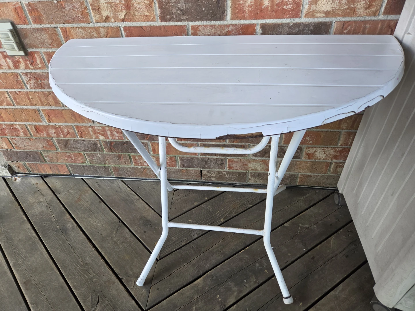 White Folding Half Round Table