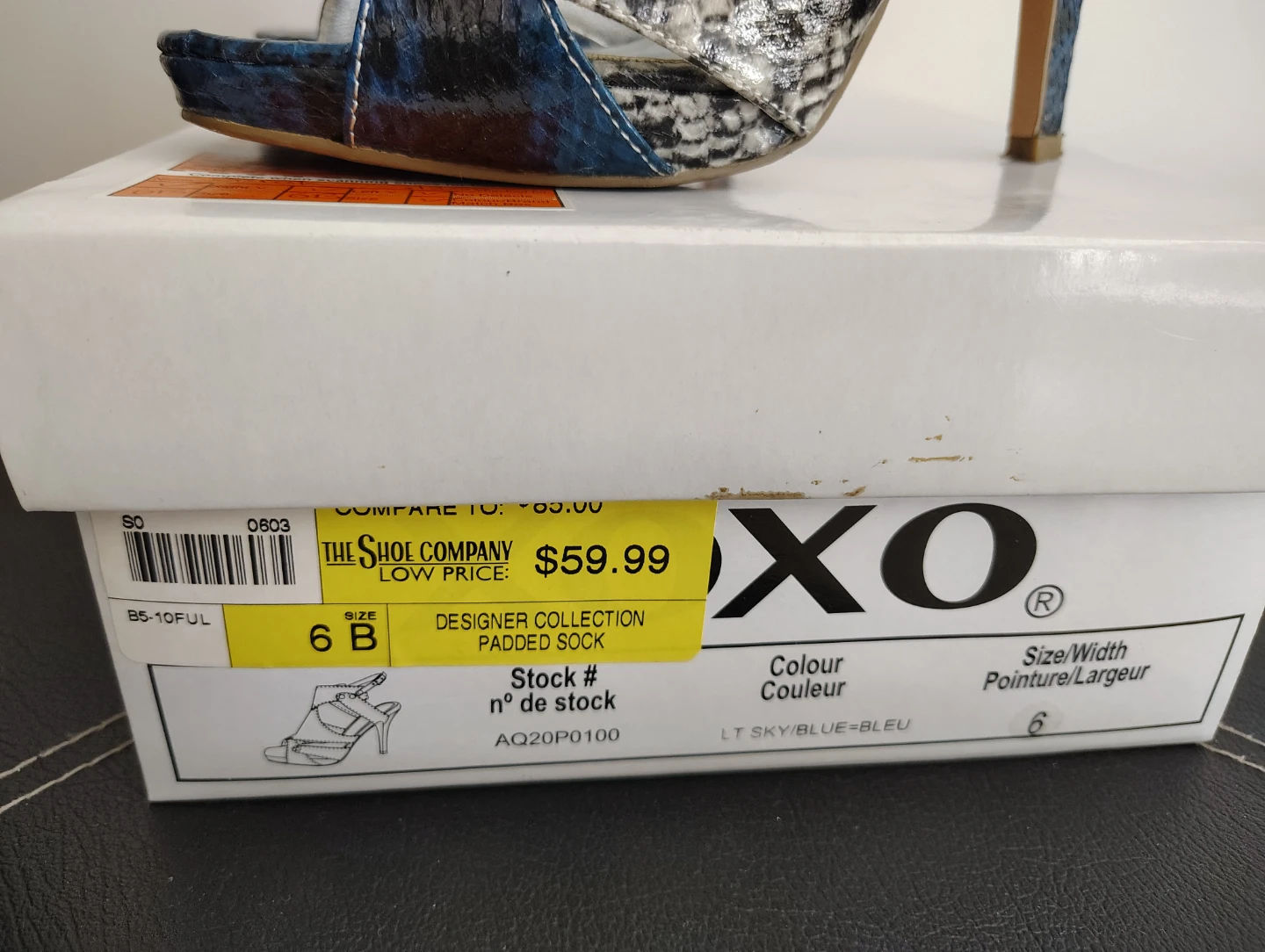 XOXO Blue & Silver Snakeskin Heels Size 6B - photo 5