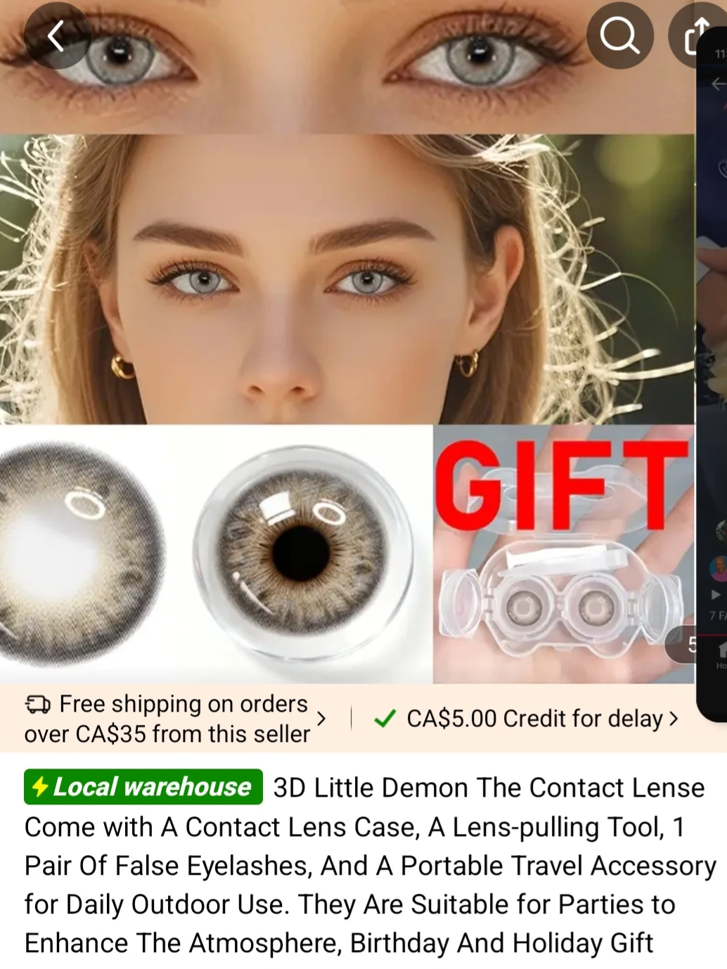 3D Little Demon Contact Lenses with Accessories