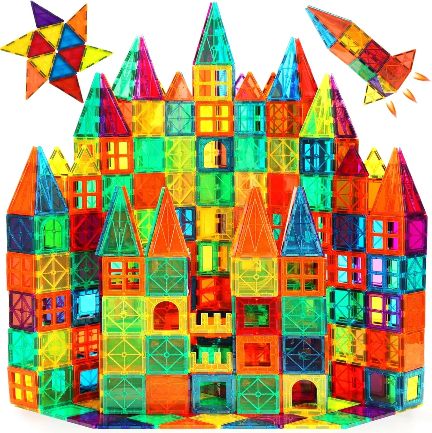 110pc Magnetic Tiles Building Set - STEM Toy for Kids