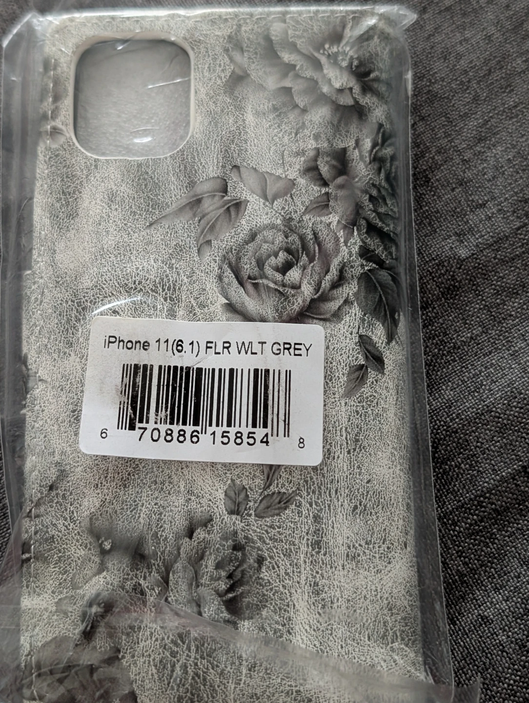 iPhone 11 (6.1) Floral Wallet Case - Grey