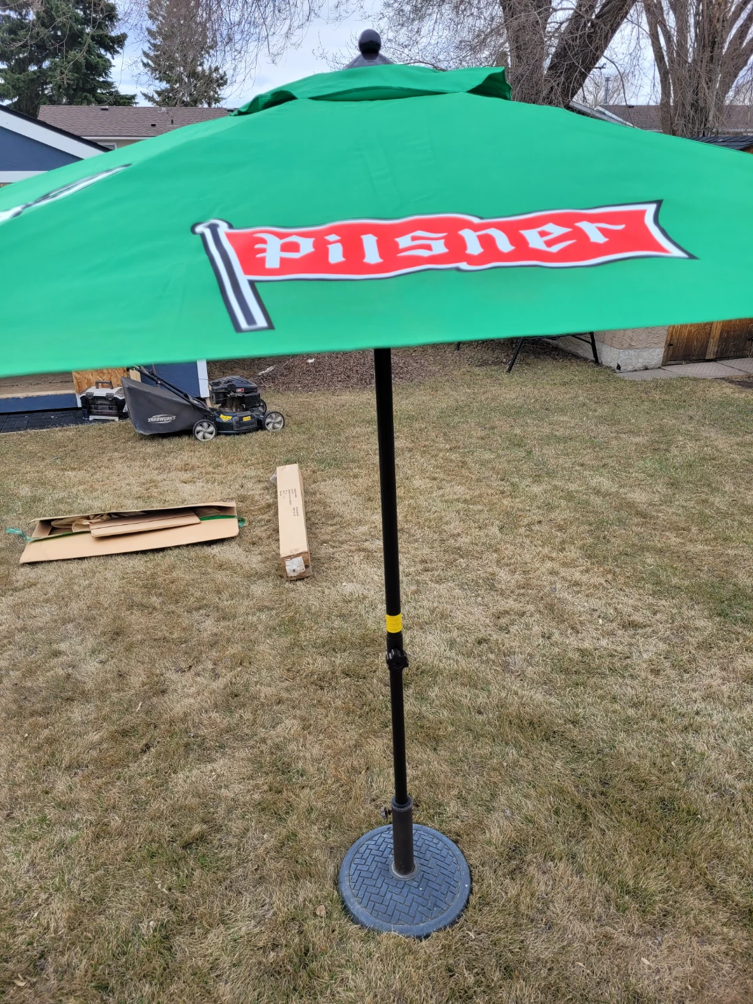 Pilsner Patio Umbrella with Bunny Graphic