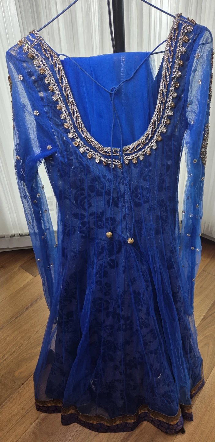Blue Embellished Anarkali Kurti with Dupatta, and Pant - photo 3