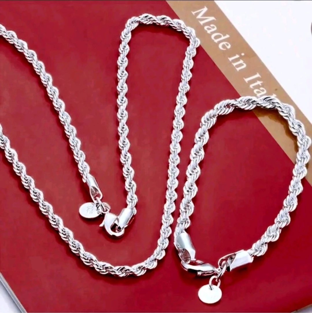 Sterling Silver Rope Chain Bracelet