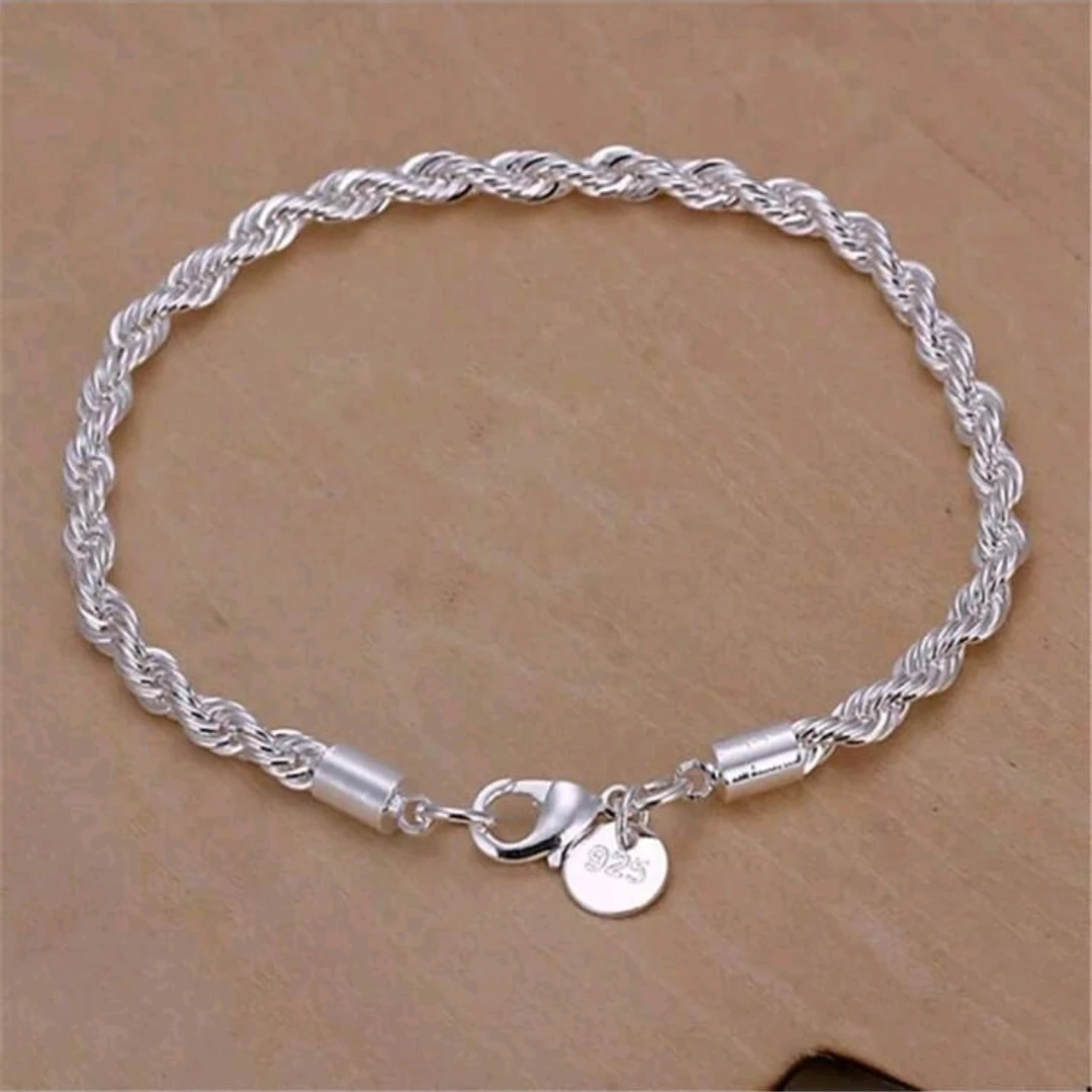 Sterling Silver Rope Chain Bracelet - photo 2