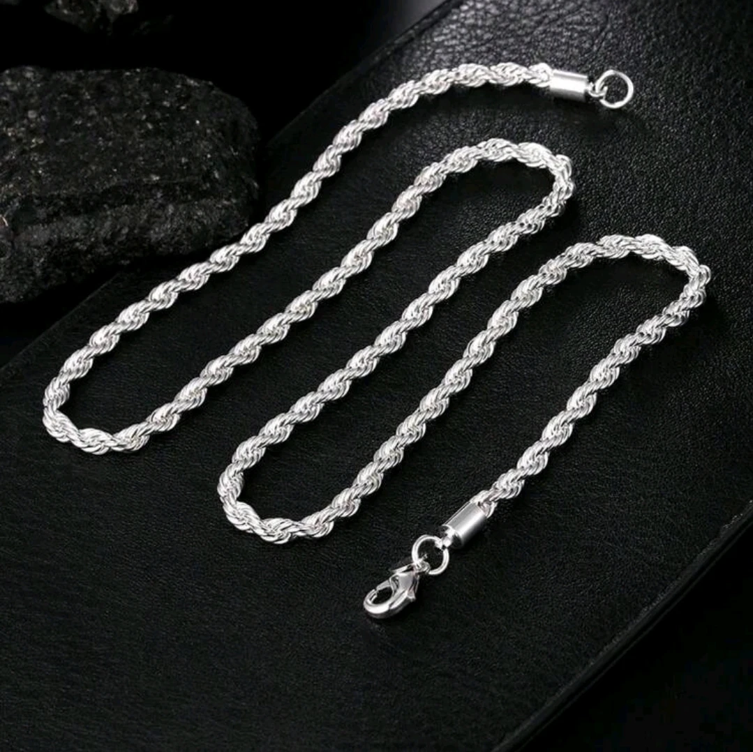 Sterling Silver Rope Chain Bracelet - photo 3